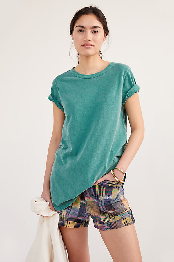 T.la Rounded Tunic Tee In Green