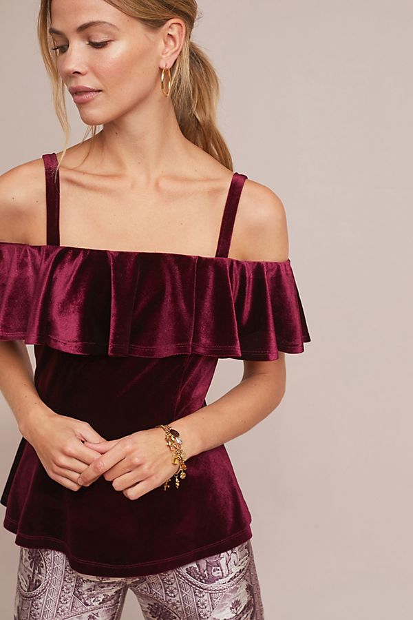 Slide View: 1: Jovial Velvet Top