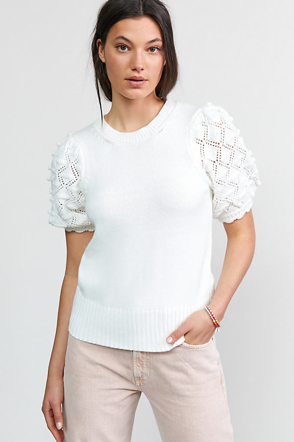 Anthropologie Theresa Sweater Tee In White