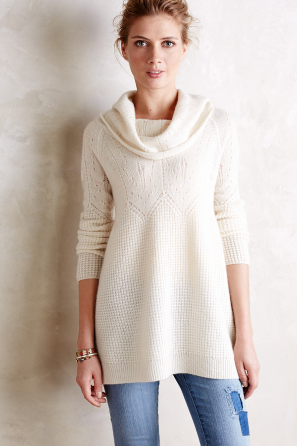 White Cashmere Cowl Neck Sweater Cocktail Dresses 2016