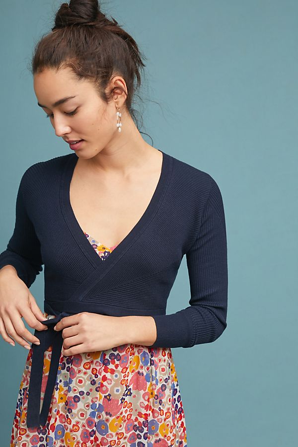 Slide View: 1: Cropped Ballet Wrap Top