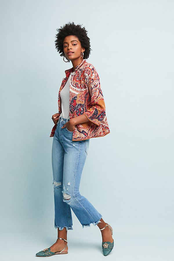 Slide View: 1: Paisley Intarsia Blazer