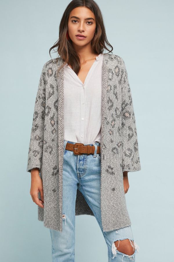 Leopard Intarsia Cardigan | Anthropologie