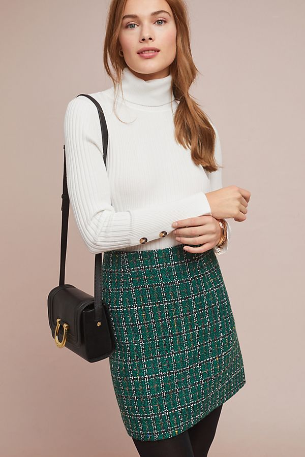 Slide View: 1: Button-Sleeved Turtleneck