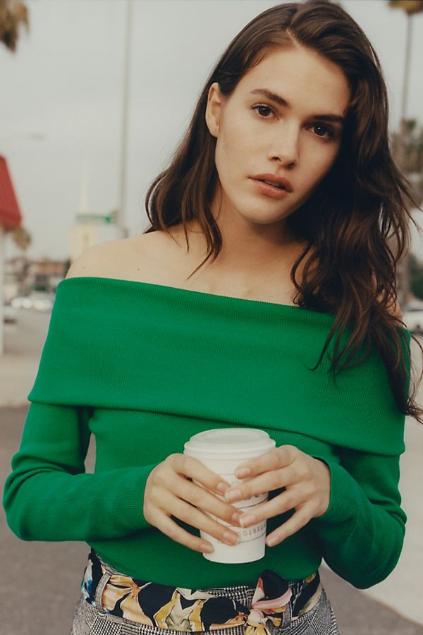 Slide View: 1: Cecily Off-The-Shoulder Pullover