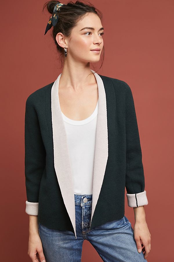 Slide View: 1: Two-Toned Knit Jacket