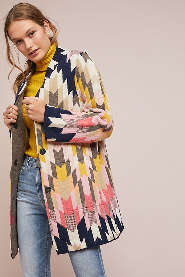 Slide View: 1: Colorful Chevron Cardigan