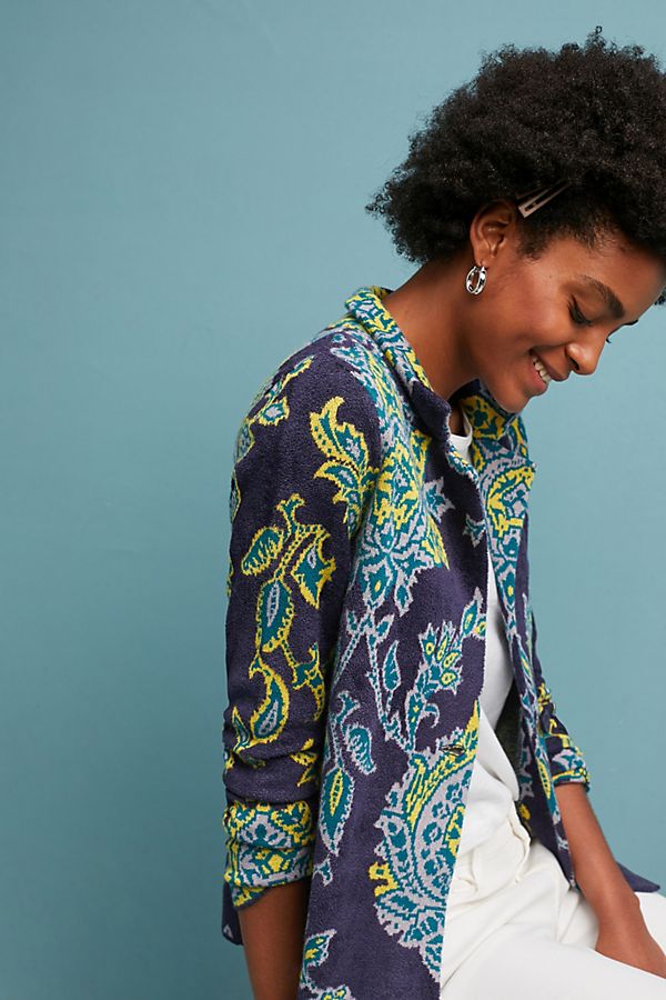 Slide View: 1: Printed Chenille Jacket