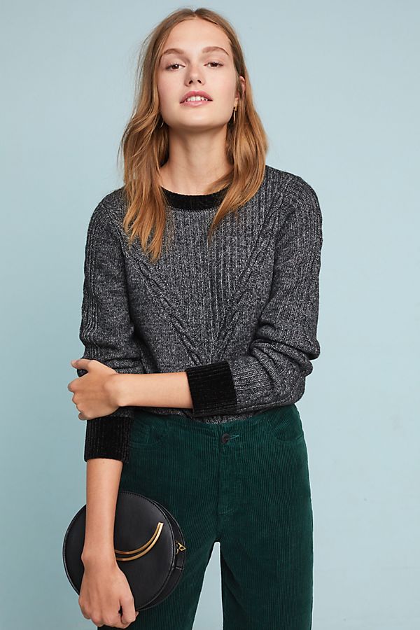 Slide View: 1: Solace Cable-Knit Sweater