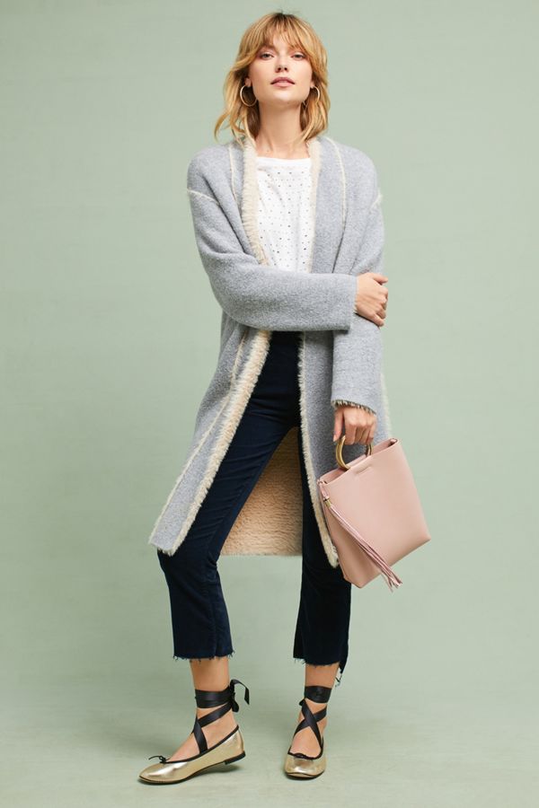 Eyelash Long Cardigan Anthropologie