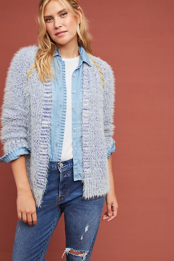 Slide View: 1: Winter Eyelash Cardigan
