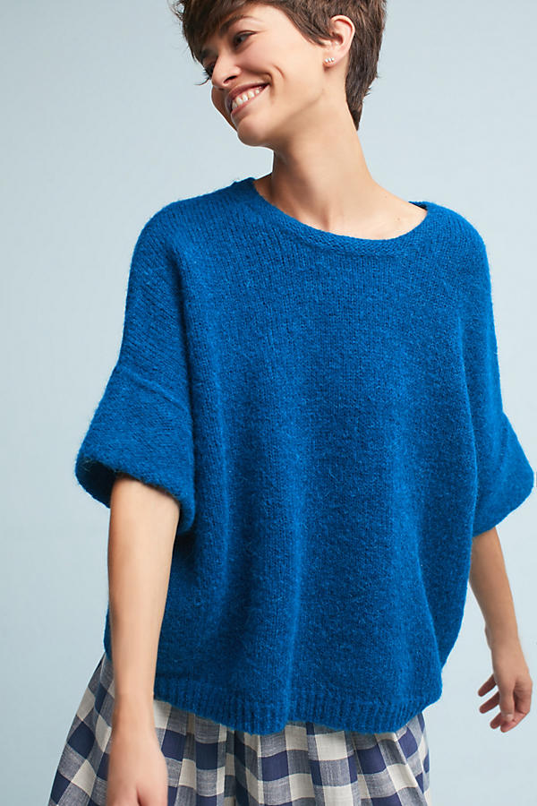 Slide View: 1: Alpaca Blend Boxy Sweater