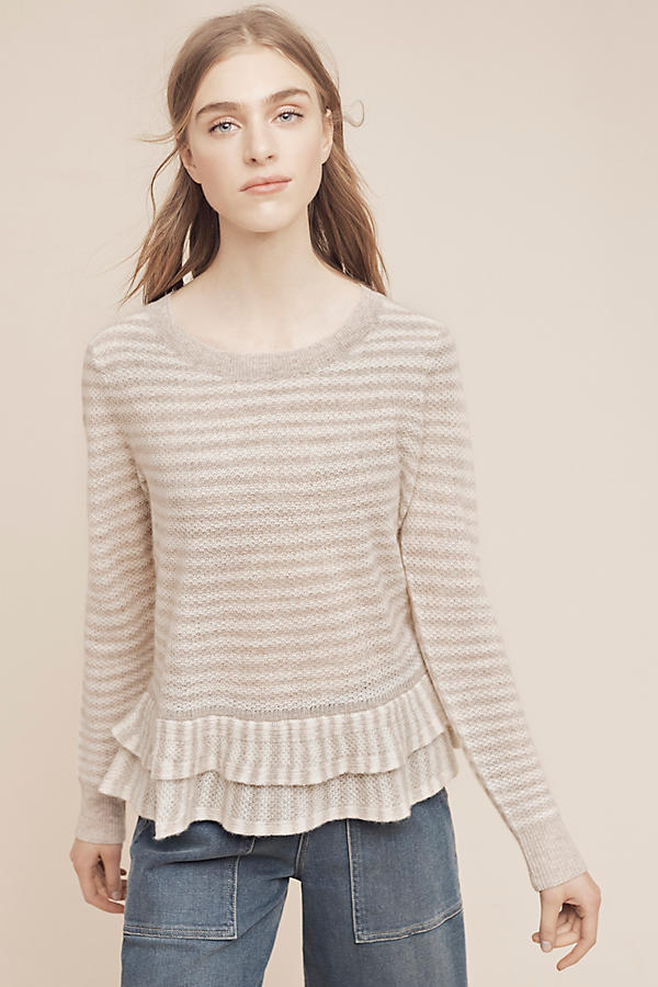 Flounced Cashmere Pullover