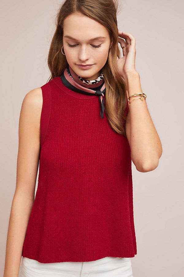 Slide View: 1: Buttoned Sweater Tank