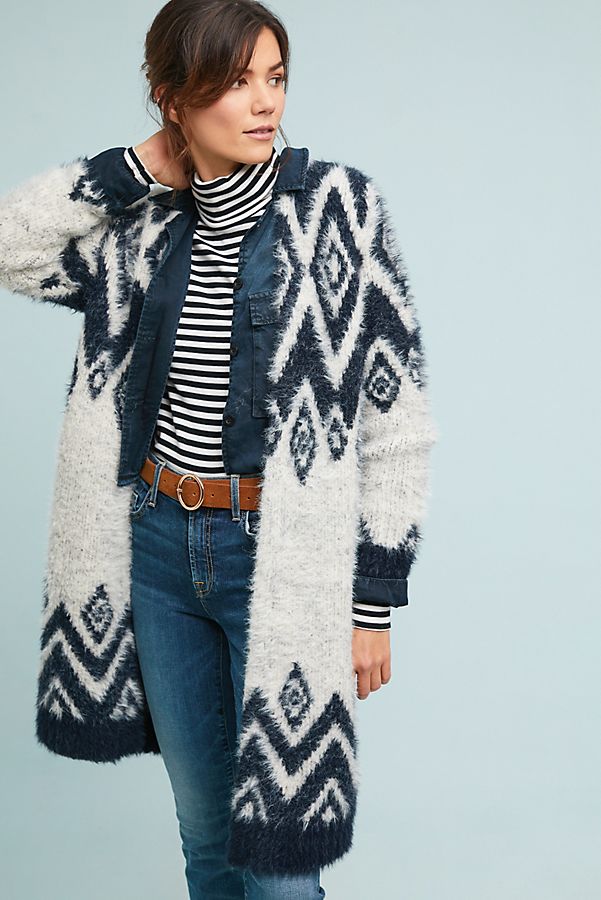 Slide View: 1: Diamond Eyelash Cardigan