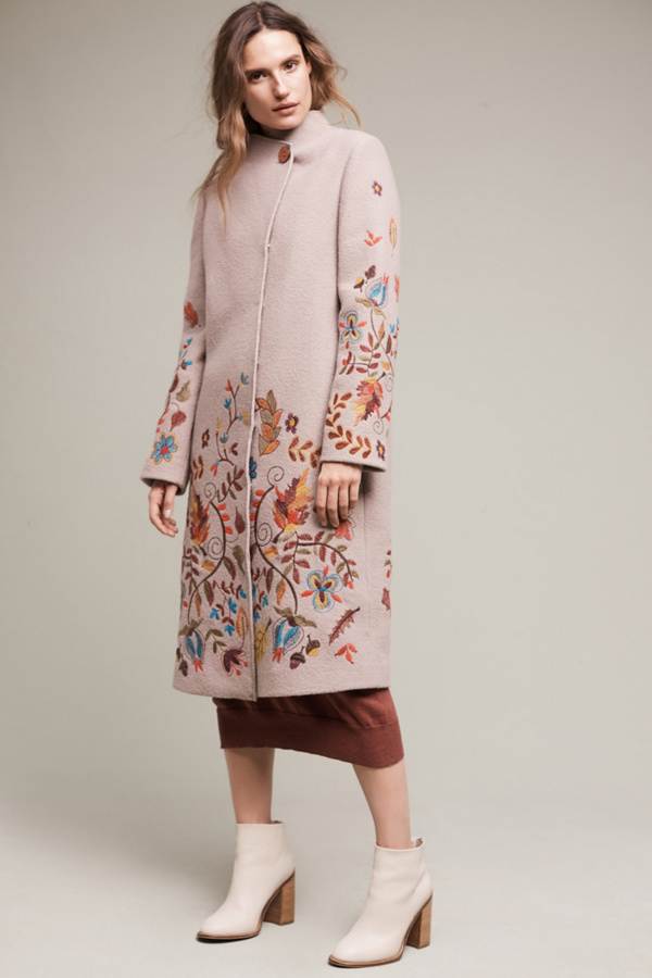 Aberdeen Embroidered Sweater Coat Anthropologie