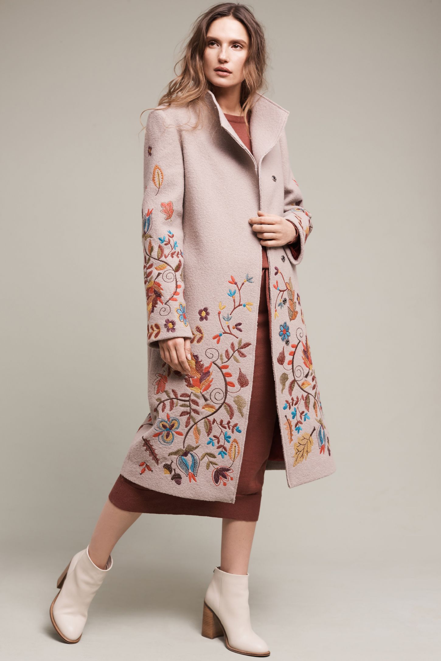 Aberdeen Embroidered Sweater Coat | Anthropologie