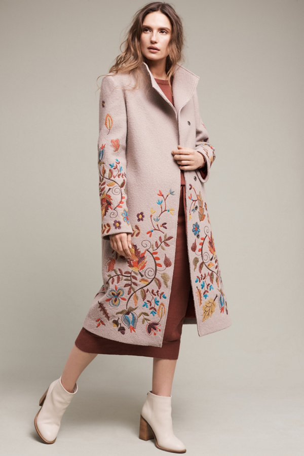 Aberdeen Embroidered Sweater Coat Anthropologie