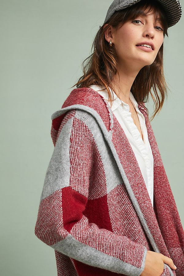 Slide View: 1: Buffalo Check Sweater Coat