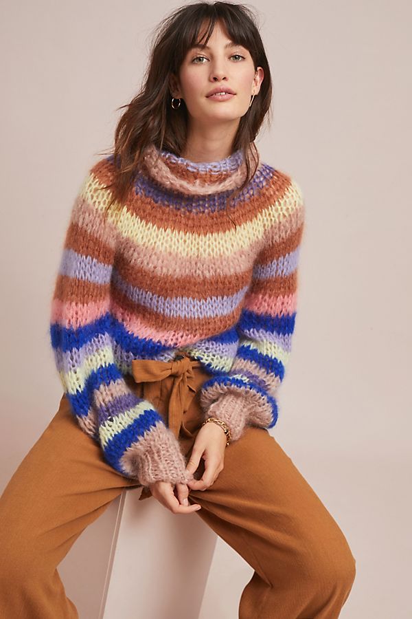 Slide View: 1: Lubeck Striped Turtleneck