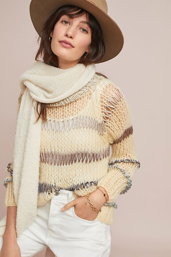 Slide View: 1: Drop-Stitched Sweater