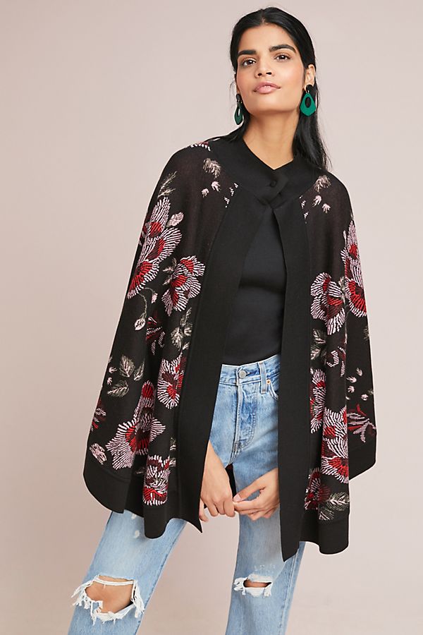 Slide View: 1: Monica Floral Poncho