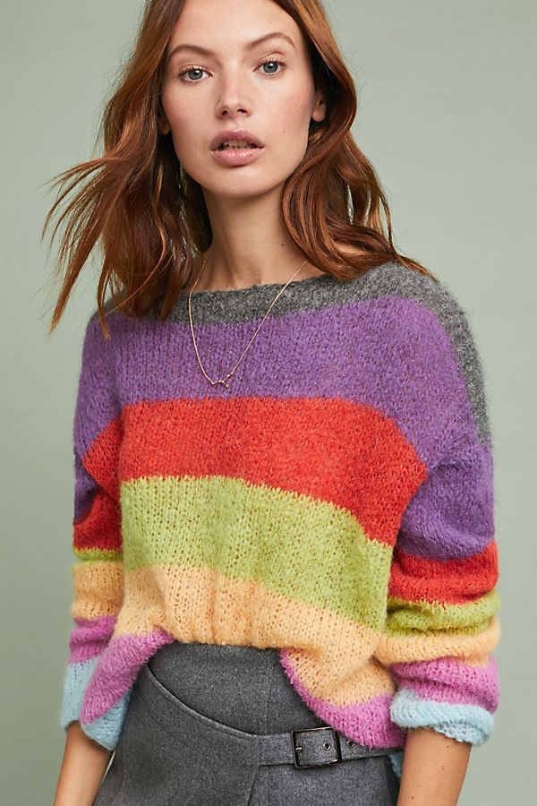 Slide View: 1: Festive Striped Sweater