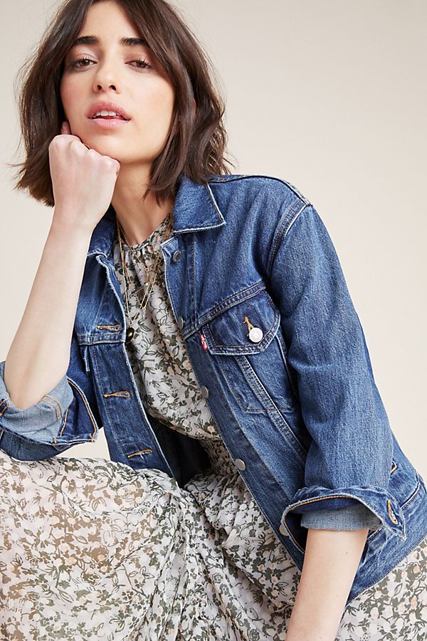 Slide View: 1: Levi's Ex-Boyfriend Denim Trucker Jacket