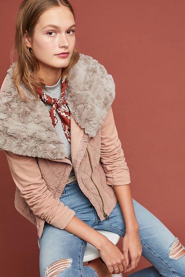 Slide View: 1: Quilted Aviator Jacket