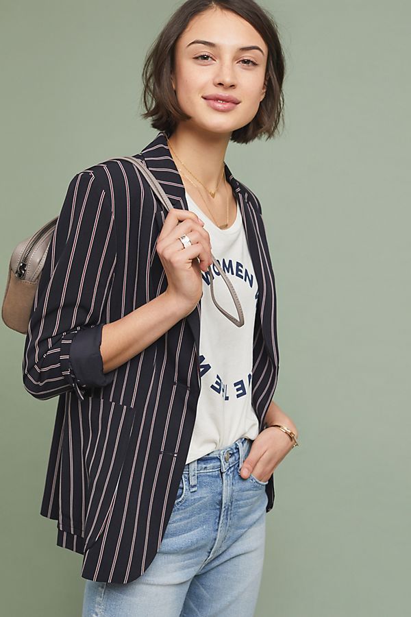 Slide View: 1: Americana Striped Blazer