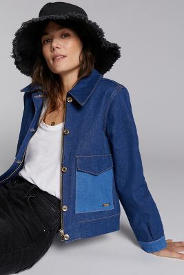 SCOTCH & SODA SCOTCH & SODA WASH-BLOCKED DENIM TRUCKER JACKET,4115218810024