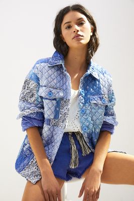 NOT SO SERIOUS BY PALLAVI MOHAN PRIYA QUILTED SHIRT JACKET 4115331400001