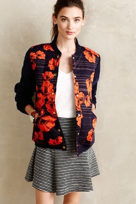 Corded Poppy Bomber - anthropologie.com