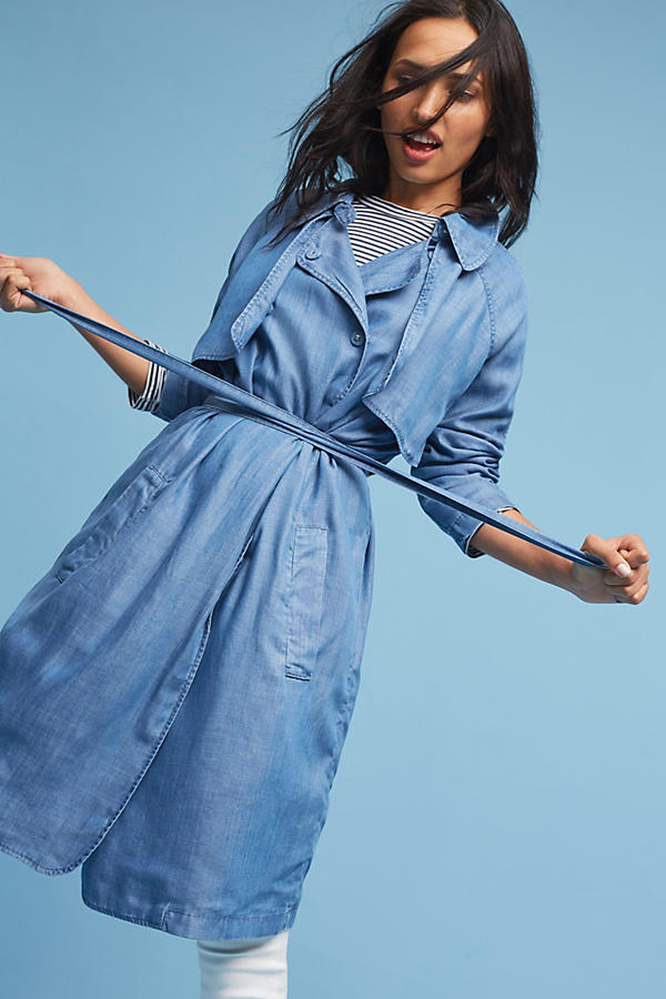 Slide View: 1: Chambray Duster Coat
