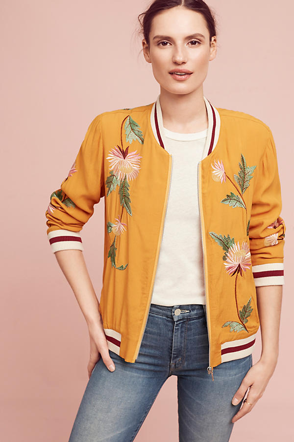 Slide View: 3: Embroidered Solstice Bomber