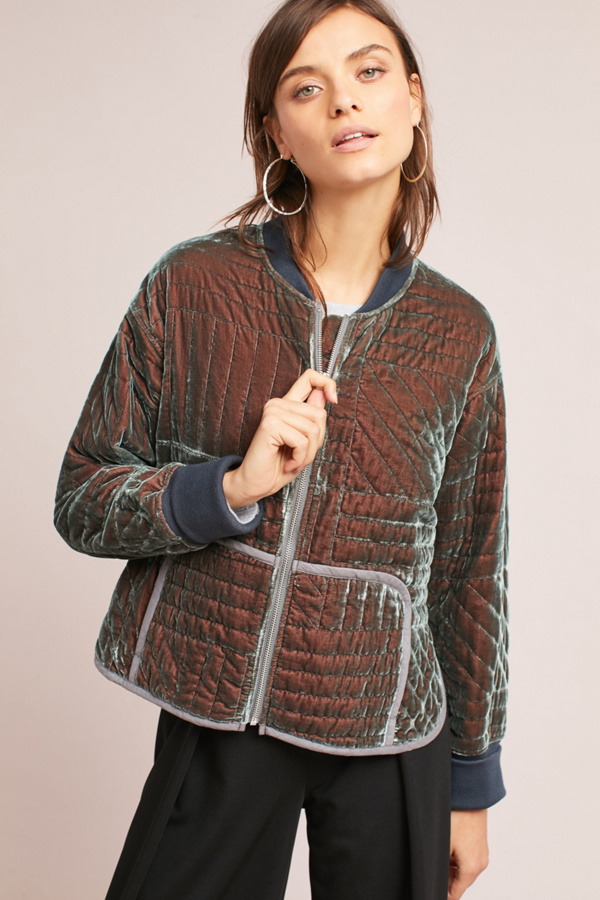 Velvet Quilted Jacket | Anthropologie