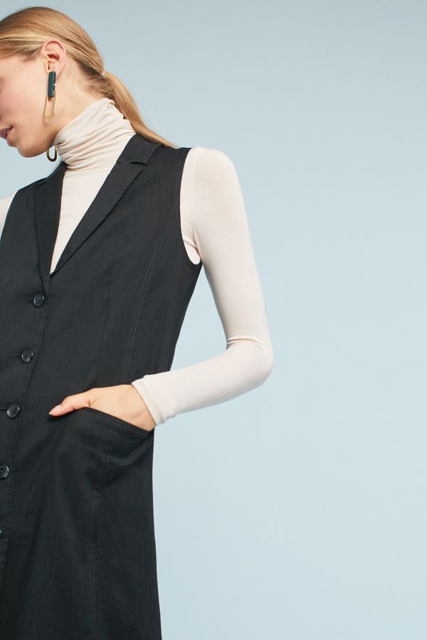 Linen Longline Vest Anthropologie
