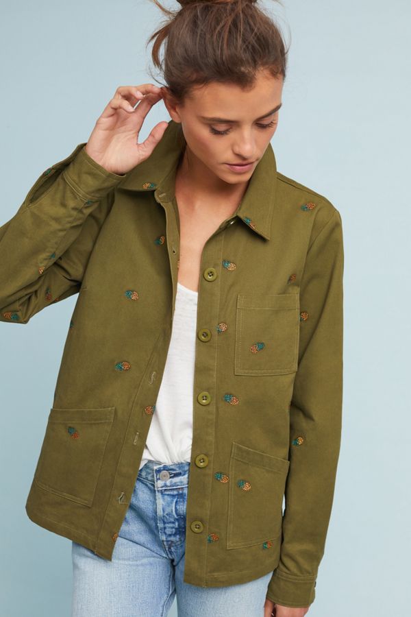 Slide View: 1: Pineapple Printed Jacket