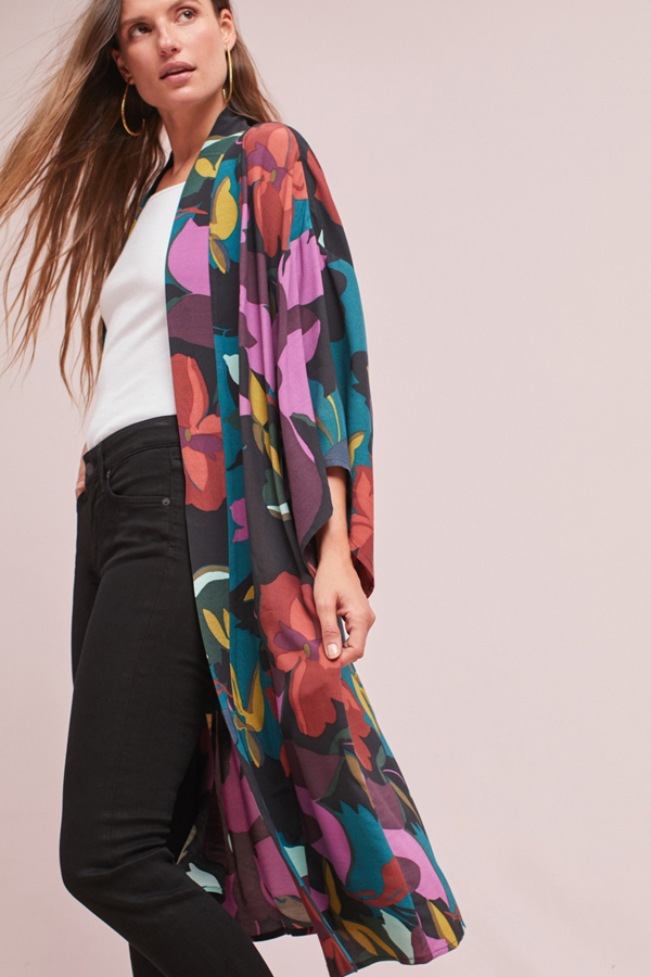 Look At The Sky Rayon Long Kimono Jacket