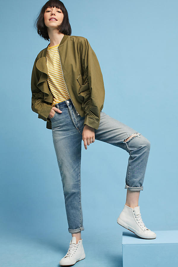 Slide View: 1: Utility Ruffled Bomber