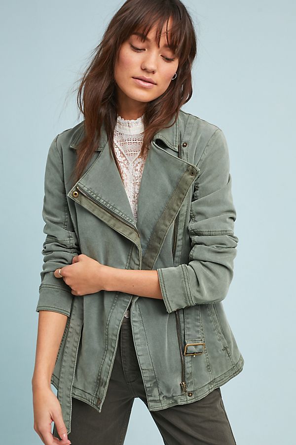 Slide View: 1: Everyday Belted Moto Jacket