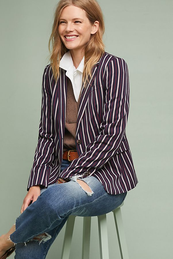 Slide View: 1: Striped Blazer