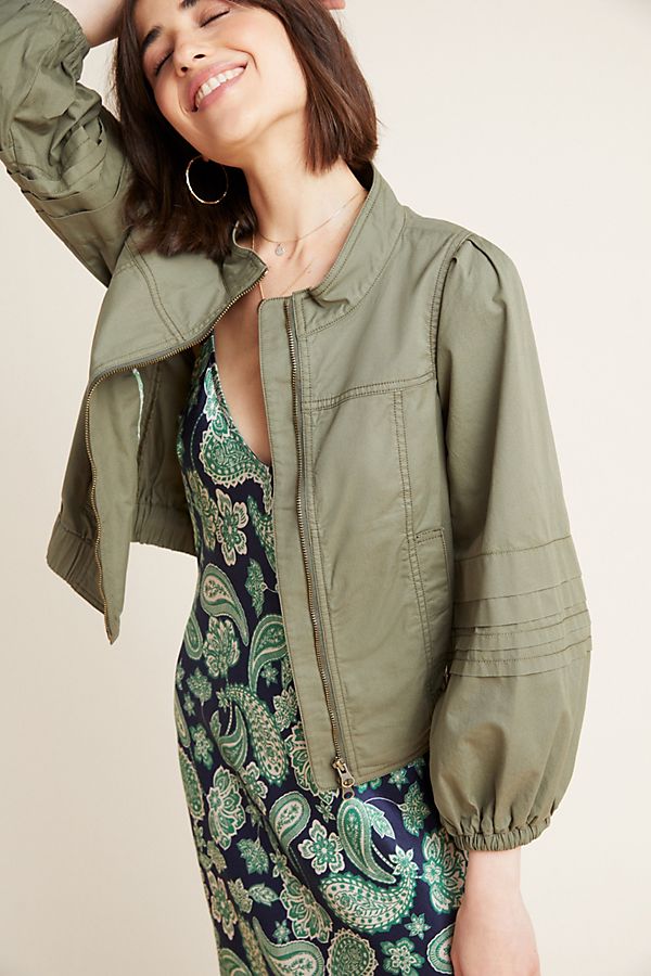 Slide View: 1: Blousant Bomber Jacket