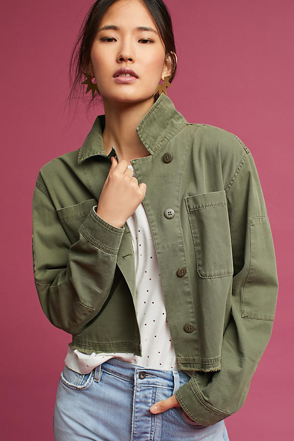 Slide View: 1: Utility Cropped Jacket