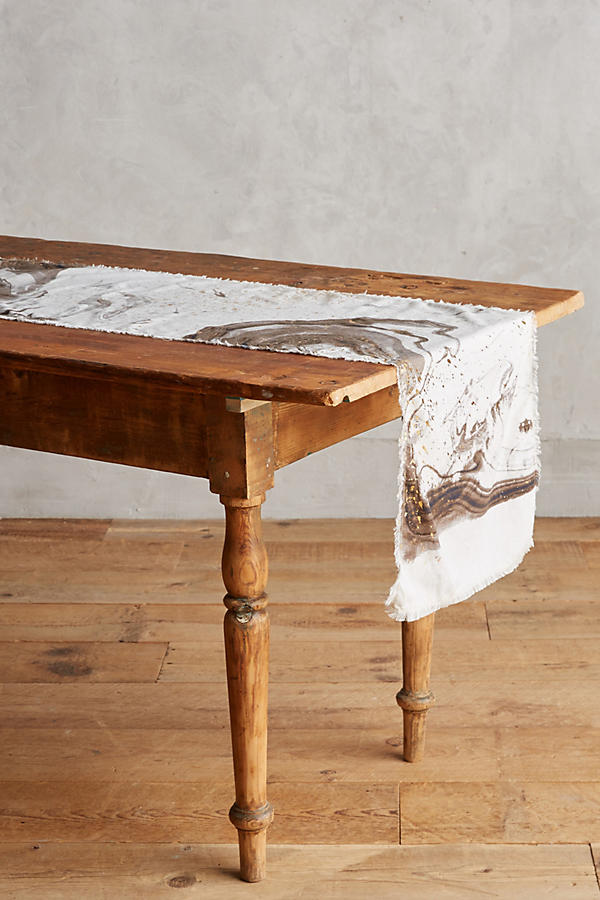 Slide View: 1: Marbled Table Runner