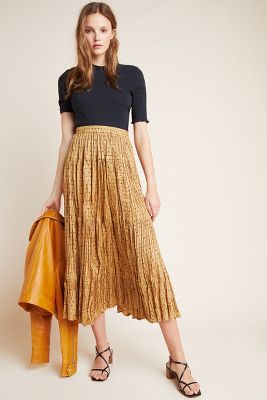 Mes Demoiselles Leonora Crushed Silk Maxi Skirt In Assorted | ModeSens