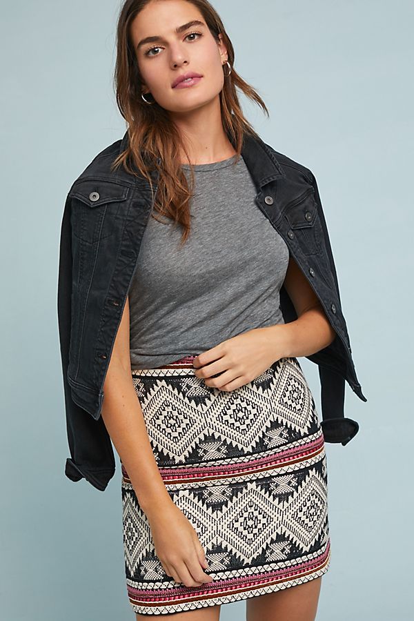 Slide View: 1: Geometric A-Line Skirt