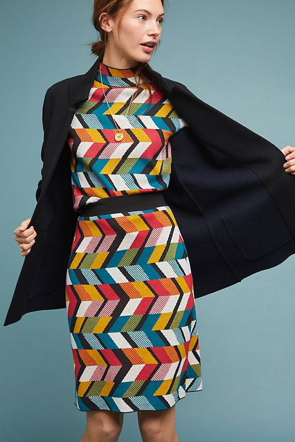 Slide View: 1: Geometric Pencil Skirt