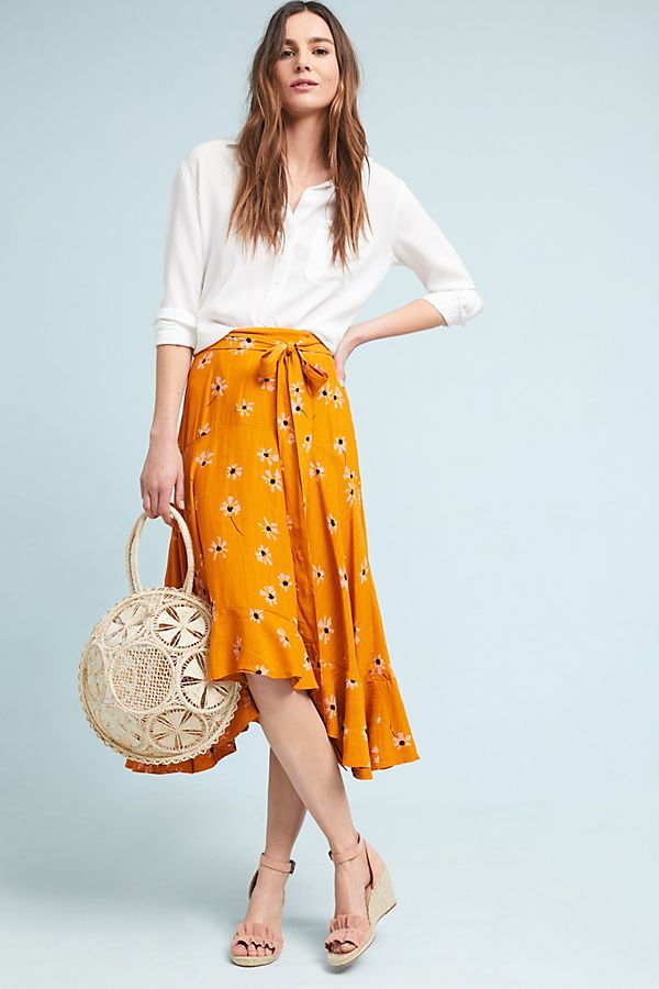 Slide View: 1: Faithfull Belted Botany Skirt