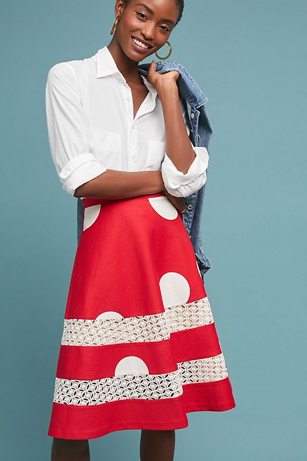 Slide View: 1: Lucille Polka Dot Skirt